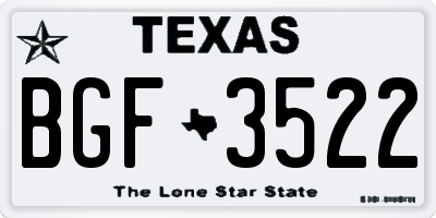 TX license plate BGF3522