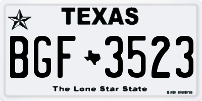 TX license plate BGF3523