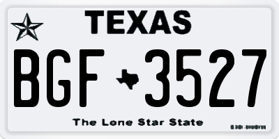 TX license plate BGF3527