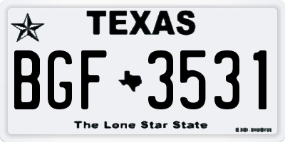 TX license plate BGF3531