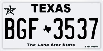 TX license plate BGF3537