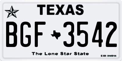 TX license plate BGF3542