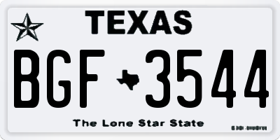 TX license plate BGF3544