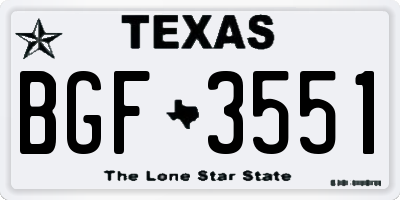 TX license plate BGF3551