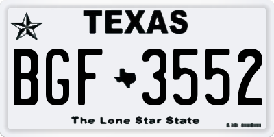 TX license plate BGF3552