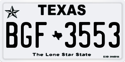 TX license plate BGF3553