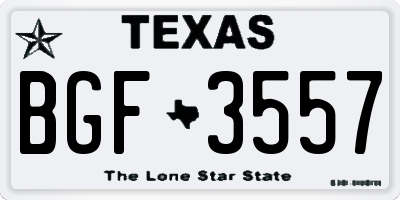 TX license plate BGF3557