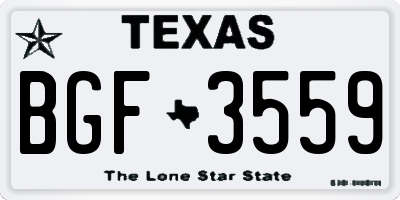 TX license plate BGF3559