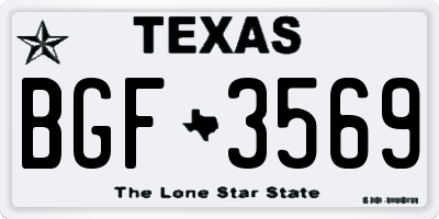 TX license plate BGF3569