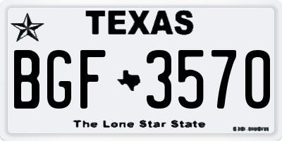 TX license plate BGF3570