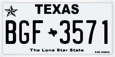 TX license plate BGF3571