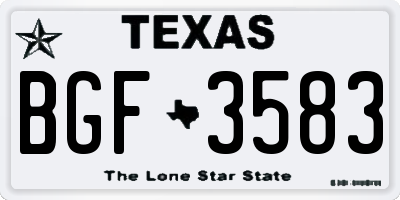 TX license plate BGF3583
