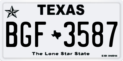TX license plate BGF3587