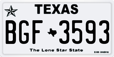 TX license plate BGF3593