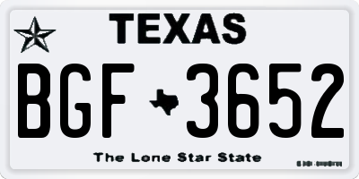TX license plate BGF3652