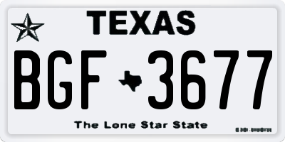 TX license plate BGF3677