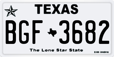 TX license plate BGF3682