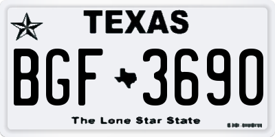 TX license plate BGF3690