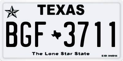 TX license plate BGF3711