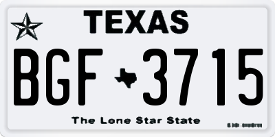 TX license plate BGF3715
