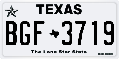 TX license plate BGF3719