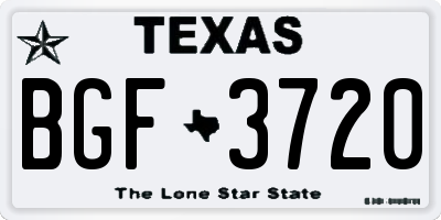 TX license plate BGF3720