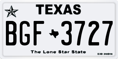TX license plate BGF3727
