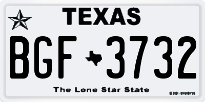 TX license plate BGF3732