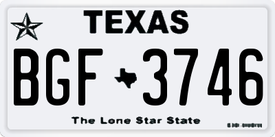 TX license plate BGF3746