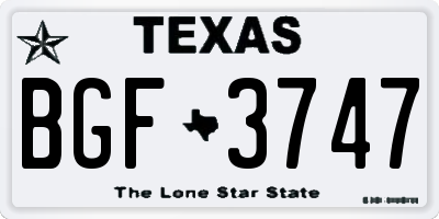 TX license plate BGF3747