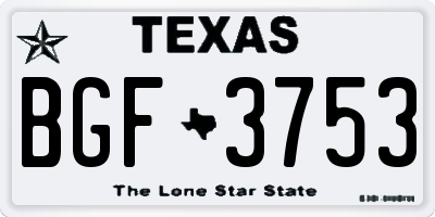 TX license plate BGF3753