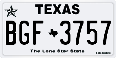 TX license plate BGF3757