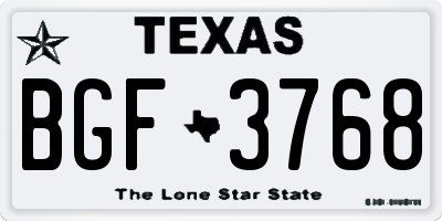 TX license plate BGF3768