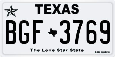 TX license plate BGF3769