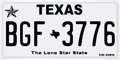 TX license plate BGF3776