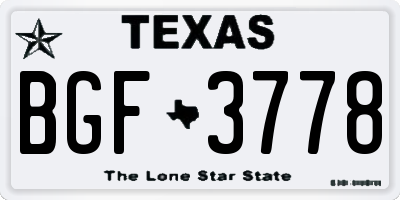 TX license plate BGF3778