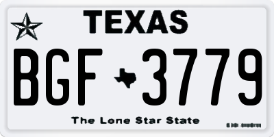 TX license plate BGF3779