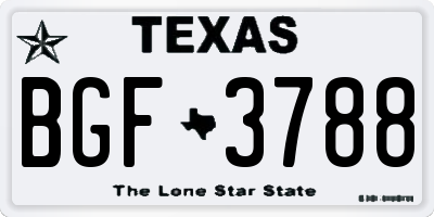 TX license plate BGF3788