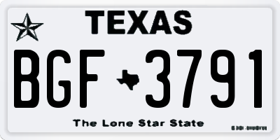 TX license plate BGF3791