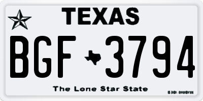 TX license plate BGF3794