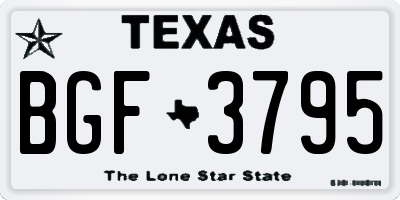 TX license plate BGF3795