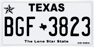 TX license plate BGF3823