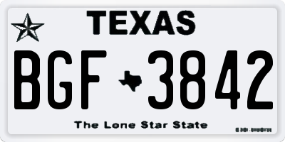 TX license plate BGF3842