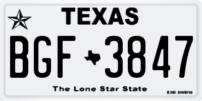 TX license plate BGF3847
