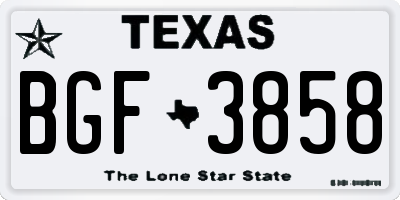 TX license plate BGF3858