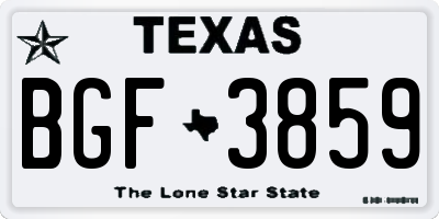 TX license plate BGF3859