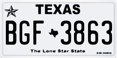 TX license plate BGF3863