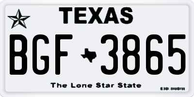 TX license plate BGF3865