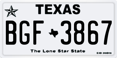 TX license plate BGF3867