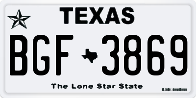 TX license plate BGF3869